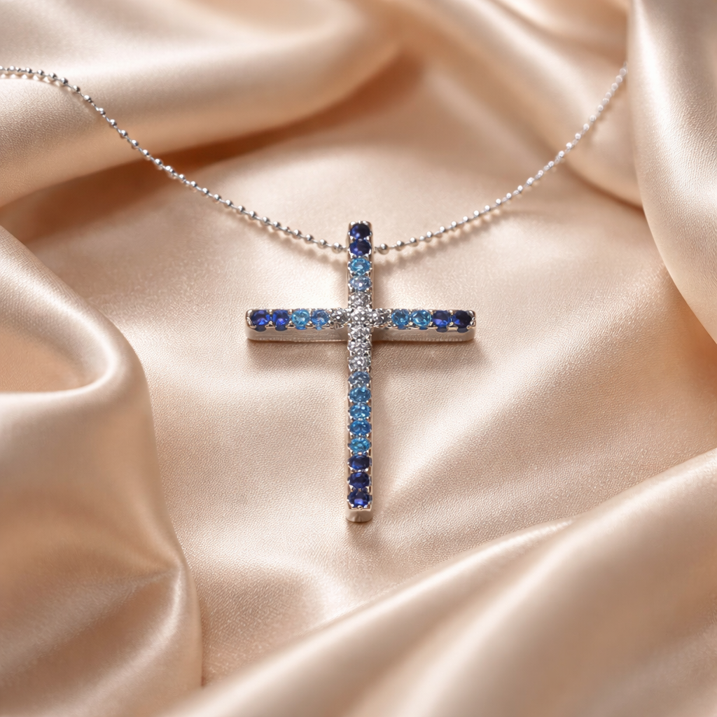 Cadena de Plata con Cruz de circonias