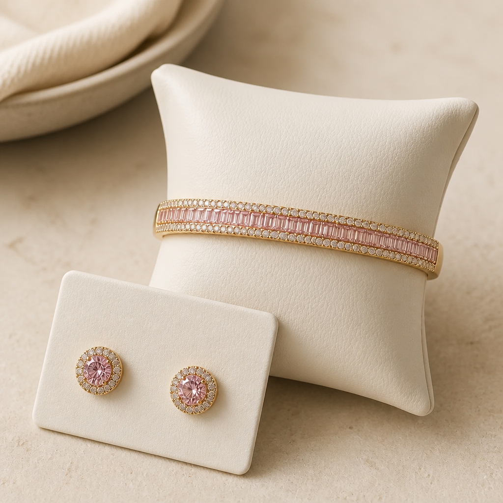 Conjunto brazalete y caravanas