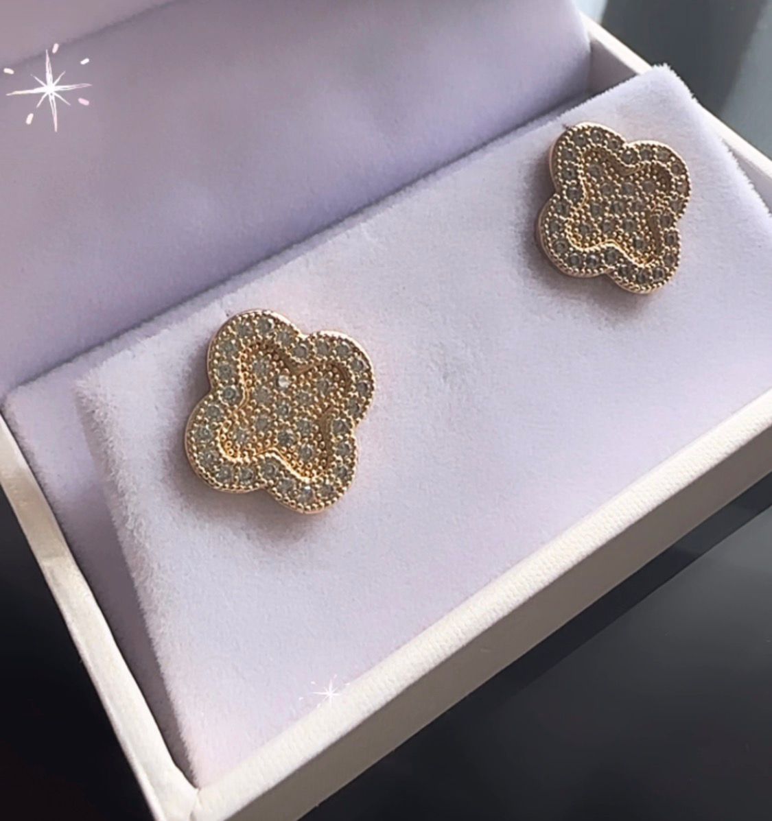 Caravanas trebol de circonias