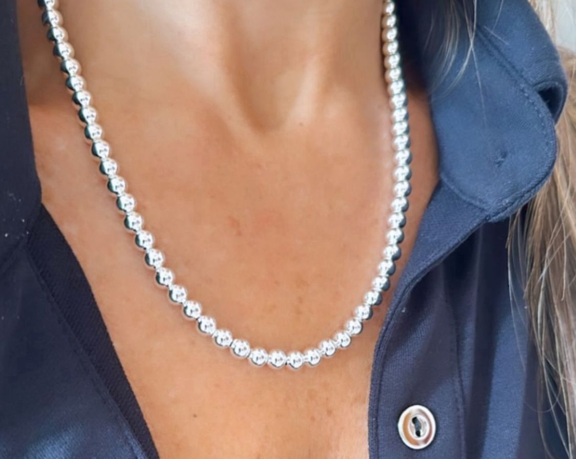 Collar de perlas bañado en Plata 925