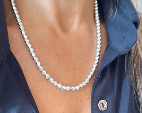 Collar de perlas bañado en Plata 925