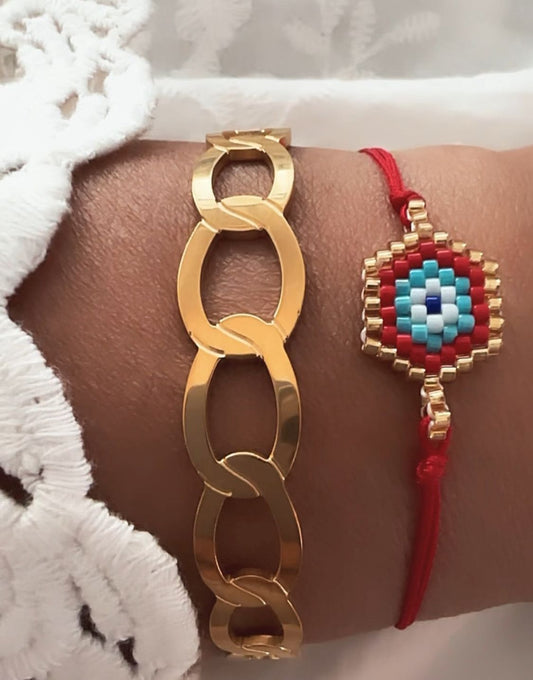 Pulsera de acero de eslabones