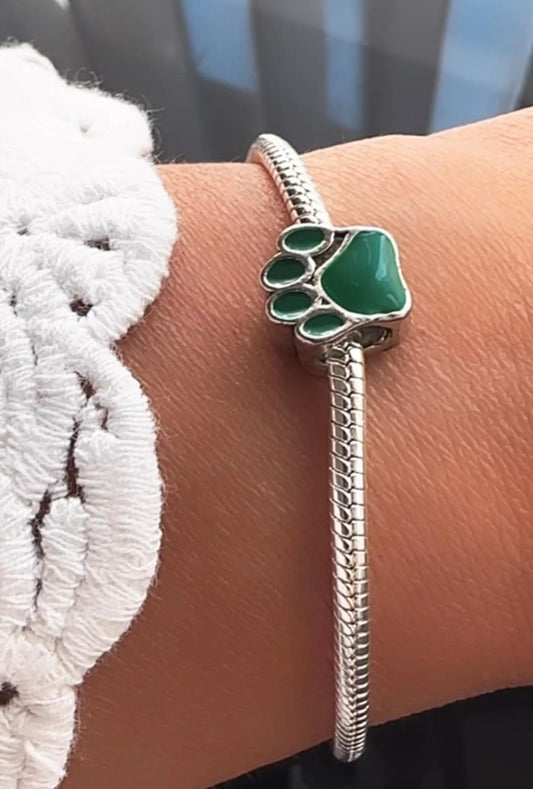 Pulsera de acero bañada en Plata 925 con dije Patita