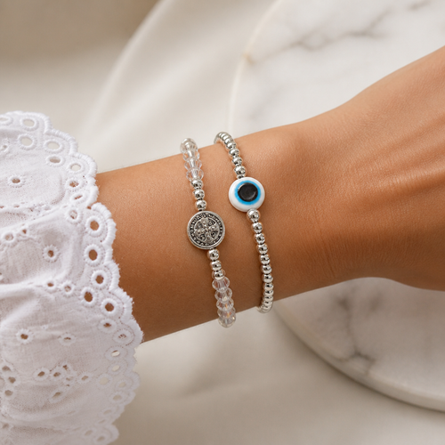 Pulsera de San Benito y ojo turco