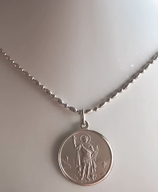 Cadena y Medalla de San Expedito de 2.5 cm