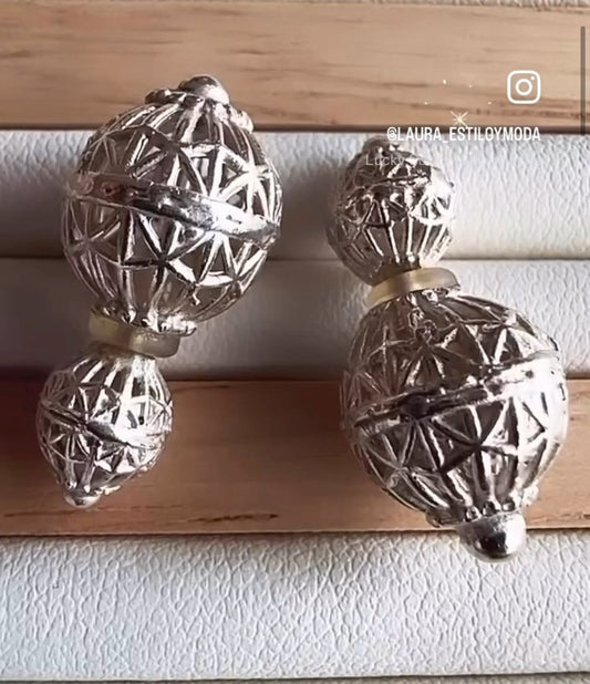 Caravanas Italianas  estilo Dior de Plata 925