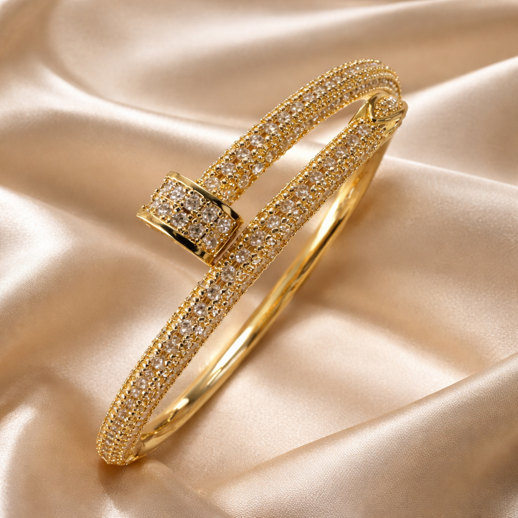 Brazalete de acero y cristales