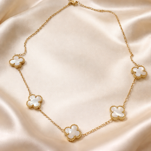 Collar de Trébol Blanco de Nácar