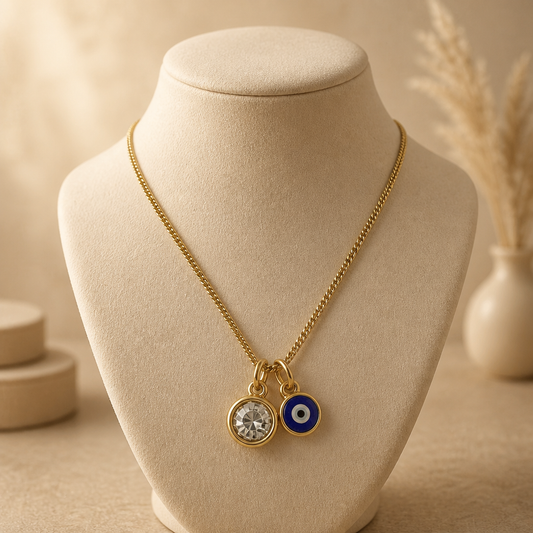 Cadena ojo y cristal