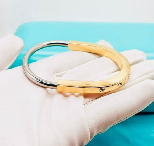 Brazalete de acero combinado con Circonia