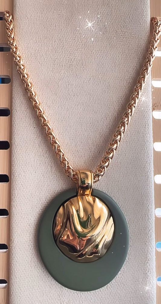 Cadena de Acero inoxidable con Medalla de resina y acero