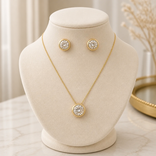 Conjunto Punto de Luz de acero y cristal