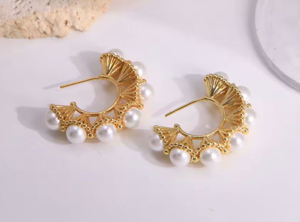 Aros con Perlas de Rio