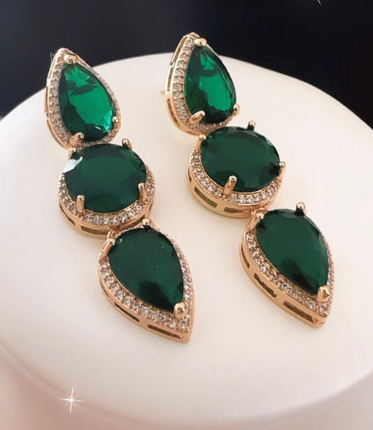 Caravanas de Cristal bañadas en Oro 18