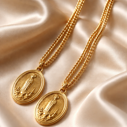 Cadena con Medalla de Nuestra Señora de Fátima