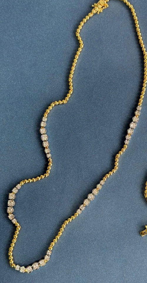 Gargantilla de Plata Italiana bañada en Oro 18