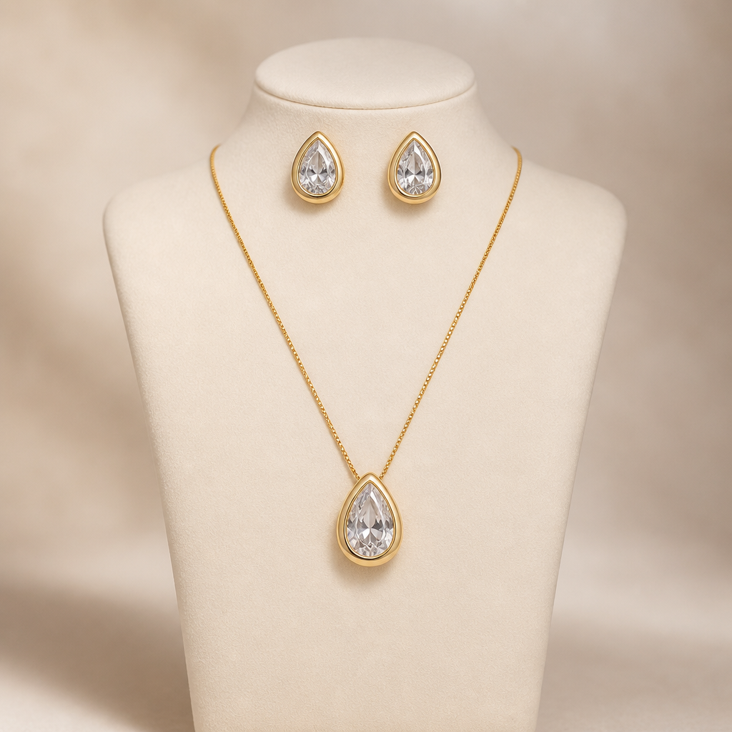 Conjunto Gota de Cristal y Acero