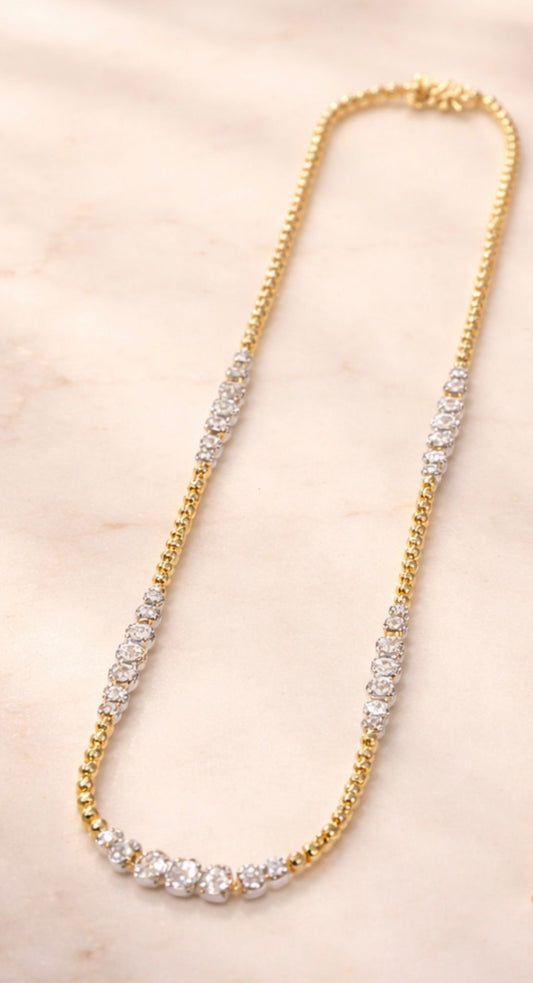 Gargantilla de Plata Italiana bañada en Oro 18