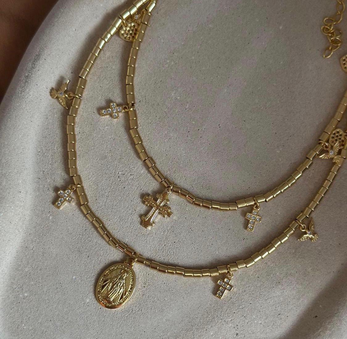 Gargantilla de Plata Italiana bañada en Oro 18