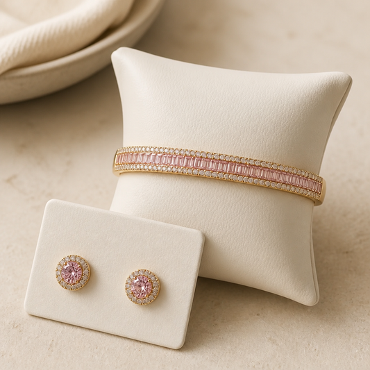 Conjunto brazalete y caravanas