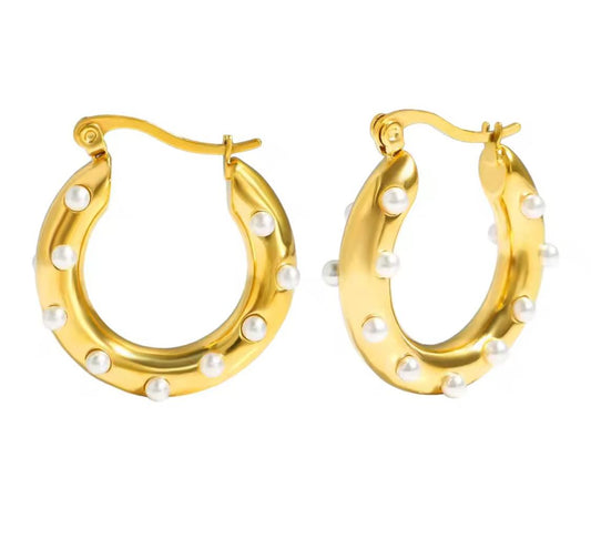 Aros con Perla de Rio