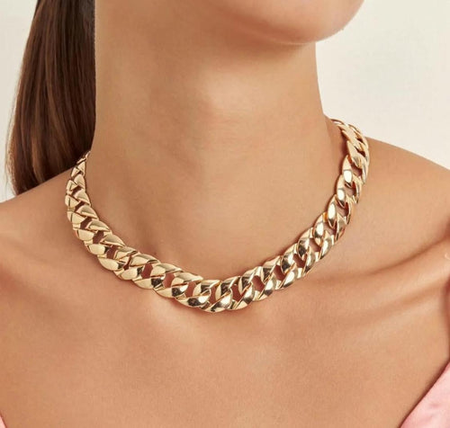 Collar de Acero con baño de Oro 18