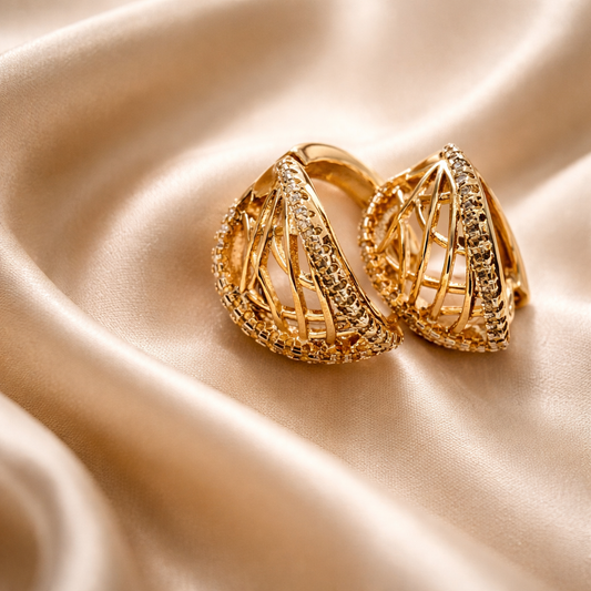 Aros de Plata Italiana bañados en Oro 18