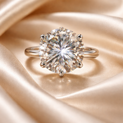 Solitario de Plata 925 y Moissanite No 9