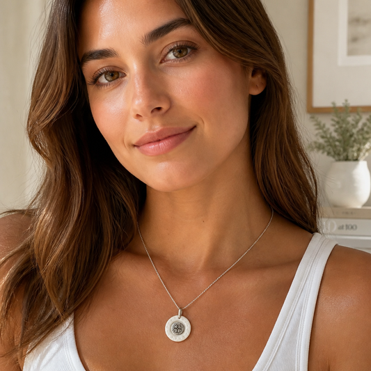 Cadena de Plata con Medalla de San Benito