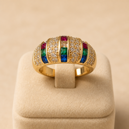 Anillo con circonias y cristales