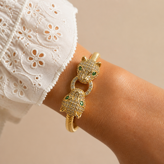 Pulsera circonias bañada en oro 18