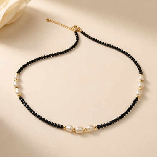 Collar cristales y Perlas