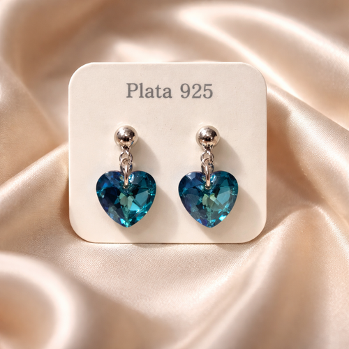 Caravanas de Plata y Cridtal Swarovski