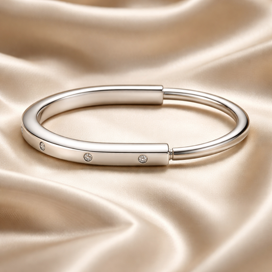 Brazalete de Acero con Circonia