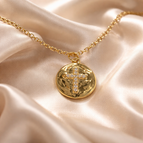 Cadena y  Medalla  con cruz de circonias