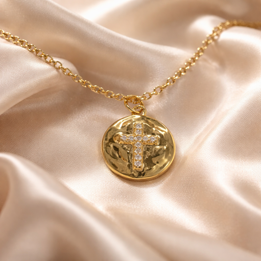 Cadena y  Medalla  con cruz de circonias