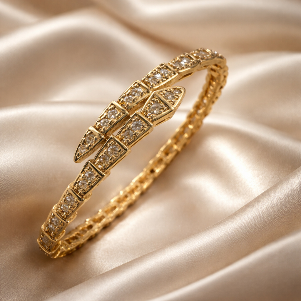 Brazalete bañado en Oro 18 con circonias