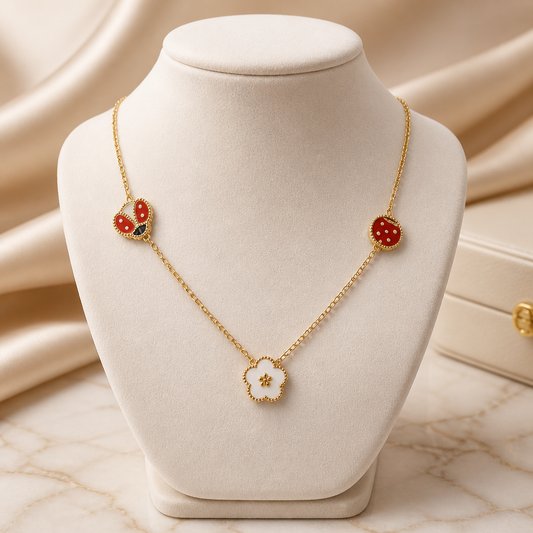 Collar de Acero bañado en Oro 18