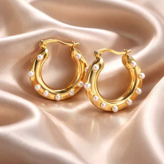 Aros con Perla de Rio