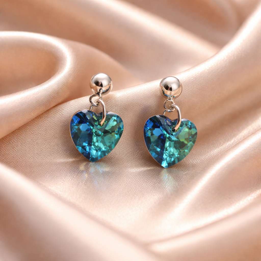 Caravanas de Plata con Cristal Swarovski