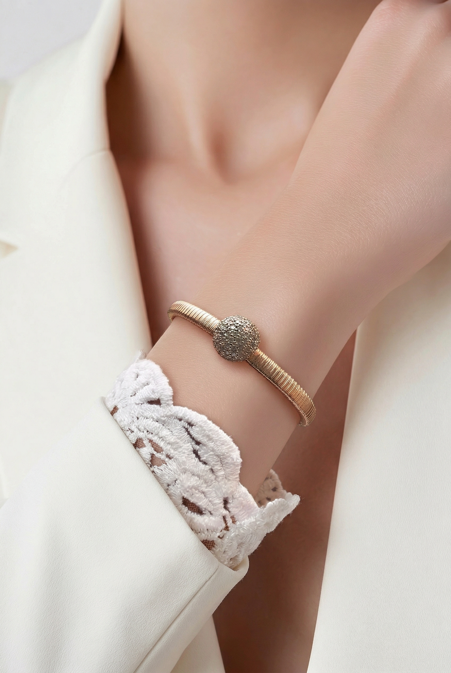 Brazalete de Plata italiana y circonias