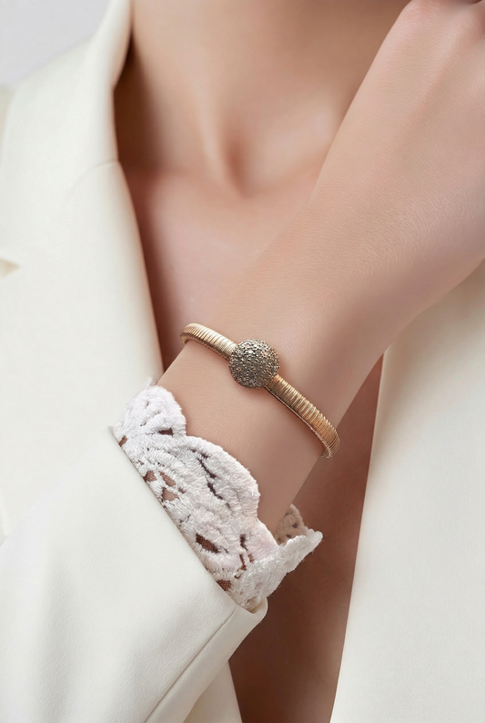 Brazalete de Plata italiana y circonias