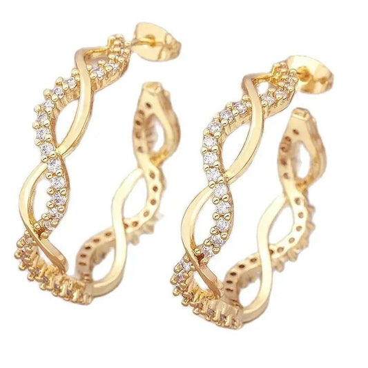 Aros bañados en Oro 18 y cristal