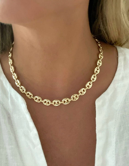 Cadena bañada en Oro 18