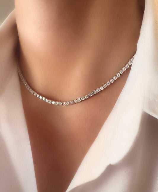 Collar de cristales bañado en Oro 18