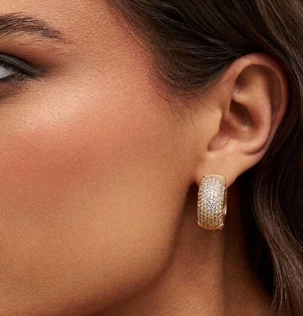 Aros bañados en Oro 18 con Circonias