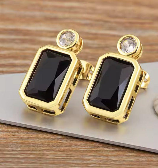 Caravanas bañadas en Oro con cristales