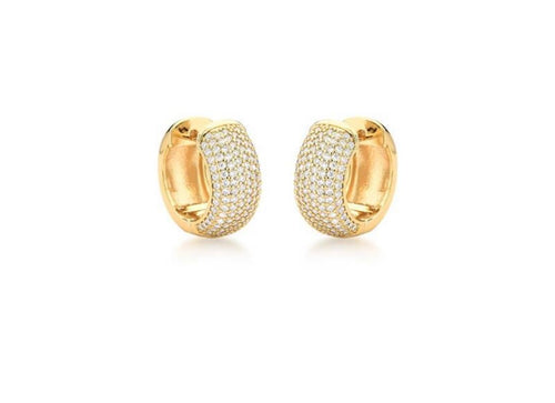 Aritos de Plata italiana con circonia de 1 cm