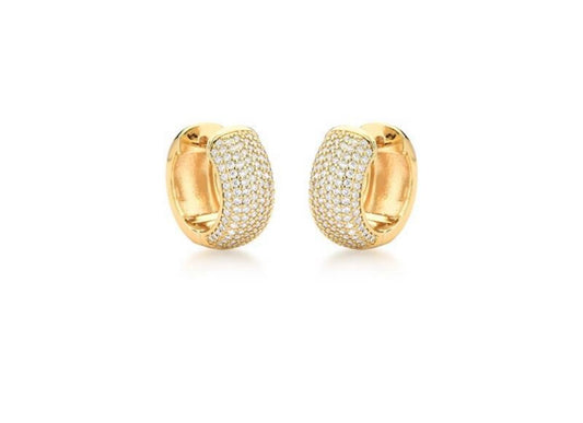 Aritos de Plata italiana con circonia de 1 cm