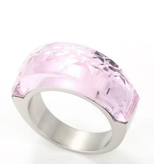 Anillo de Acero con Cristal Nro. 7